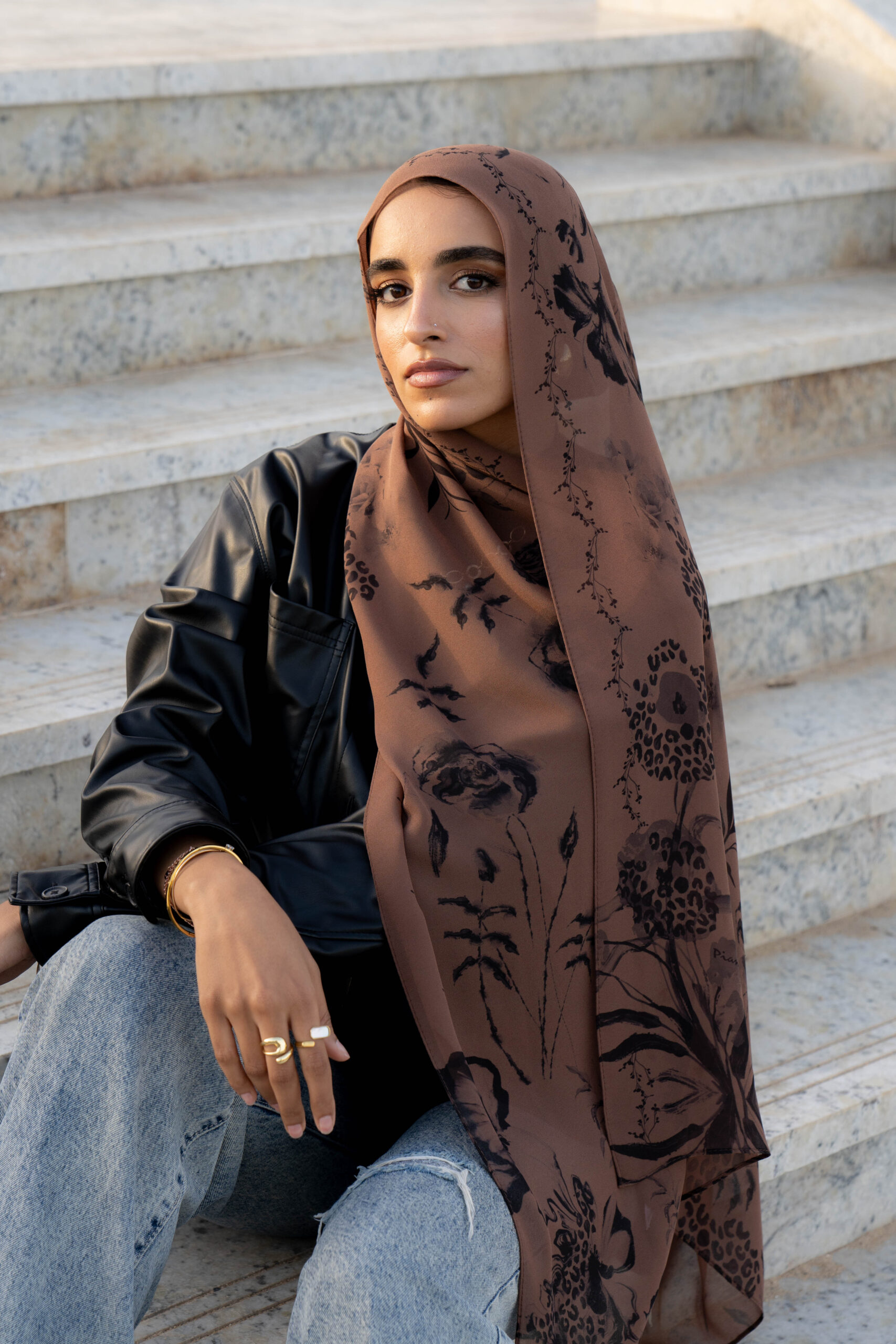 Embroidered Crinkle Chiffon 3pc main image 0